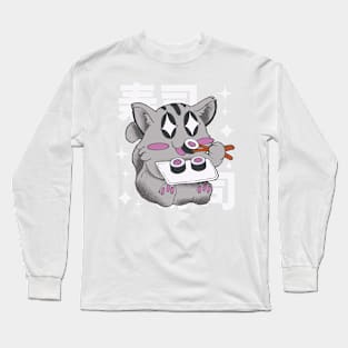 Cat Eating Sushi T S Long Sleeve T-Shirt